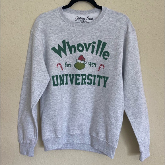 Whoville University Gray Graphic Crewneck Sweatshirt Women’s S NWOT - Picture 3 of 7